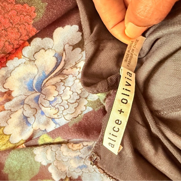 Alice + Olivia Multicolor Floral Midi Dress size 2 - Picture 4 of 5